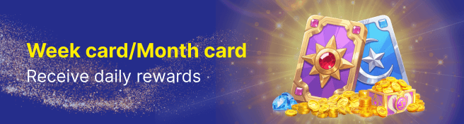 Coloured reward cards and gold coins